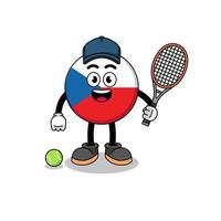 tjeckiska republiken illustration som en tennisspelare vektor