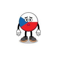 karikaturillustration der tschechischen republik mit traurigem gesicht vektor