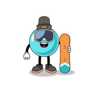 maskot tecknad av bubbla snowboardspelare vektor