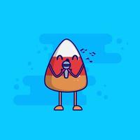 Karaoke-Kuchen-Zeichentrickfigur singt vektor