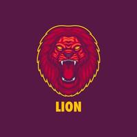 lejonmaskotlogotyp för esport-spel eller emblem vektor