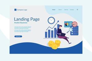 webbdesign av målsida för affärsanalytiker vektor