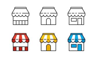 Vektor-Illustration von Shop-Gebäude-Symbol. geeignet für Gestaltungselemente von Online-Shopping, E-Commerce und Einzelhandelsgeschäften. vektor