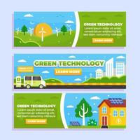 grön teknik banners set vektor