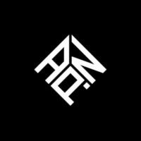 apn-Buchstaben-Logo-Design auf schwarzem Hintergrund. apn kreative Initialen schreiben Logo-Konzept. apn Briefgestaltung. vektor