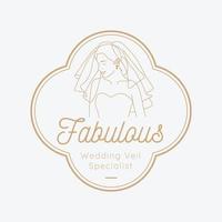 schönes brautkleid shop logo vektor
