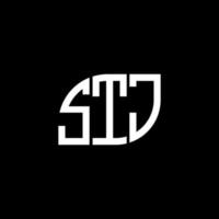 stj-Buchstaben-Logo-Design auf schwarzem Hintergrund. stj kreative Initialen schreiben Logo-Konzept. stj Briefgestaltung. vektor