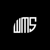 wms brev logotyp design på svart bakgrund. wms kreativa initialer bokstavslogotyp koncept. wms brev design. vektor