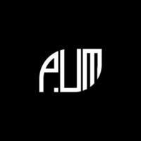 pum brev logotyp design på svart bakgrund. pum kreativa initialer bokstav logo concept.pum vektor bokstav design.