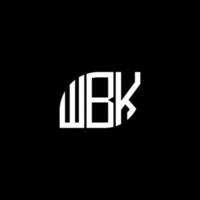 wbk brev logotyp design på svart bakgrund. wbk kreativa initialer brev logotyp koncept. wbk brev design. vektor