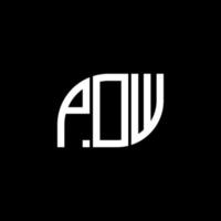 pow letter logotyp design på svart bakgrund. pow kreativa initialer brev logotyp concept.pow vektor brev design.