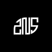 zns-Buchstaben-Logo-Design auf schwarzem Hintergrund. zns kreatives Initialen-Buchstaben-Logo-Konzept. zns Briefgestaltung. vektor