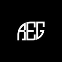 reg-Brief-Logo-Design auf schwarzem Hintergrund. reg kreative Initialen schreiben Logo-Konzept. Reg-Brief-Design. vektor