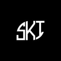 Ski-Brief-Logo-Design auf schwarzem Hintergrund. ski kreative initialen brief logo konzept. Ski-Buchstaben-Design. vektor