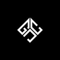 gjc-Brief-Logo-Design auf schwarzem Hintergrund. gjc kreative Initialen schreiben Logo-Konzept. gjc Briefgestaltung. vektor