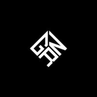 gn-Buchstaben-Logo-Design auf schwarzem Hintergrund. grn kreative Initialen schreiben Logo-Konzept. grn Briefgestaltung. vektor
