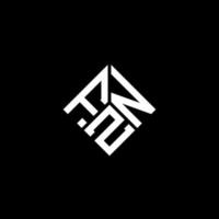 fzn-Brief-Logo-Design auf schwarzem Hintergrund. fzn kreative Initialen schreiben Logo-Konzept. fzn Briefgestaltung. vektor