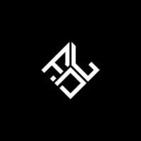 fdl brev logotyp design på svart bakgrund. fdl kreativa initialer bokstavslogotyp koncept. fdl bokstavsdesign. vektor