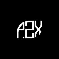 pzx bokstavslogotypdesign på svart bakgrund.pzx kreativa initialer bokstavslogotyp concept.pzx vektorbokstavsdesign. vektor