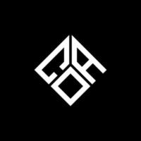 Coa-Brief-Logo-Design auf schwarzem Hintergrund. Coa kreative Initialen schreiben Logo-Konzept. Coa-Buchstaben-Design. vektor