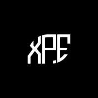 XPE-Brief-Logo-Design auf schwarzem Hintergrund. xpe kreatives Initialen-Buchstaben-Logo-Konzept. xpe Briefgestaltung. vektor