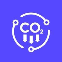 kohlendioxidemissionen, reduzierung des co2-vektorsymbols vektor