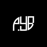 pyb brev logotyp design på svart background.pyb kreativa initialer brev logotyp concept.pyb vektor brev design.