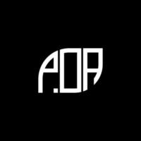 poa brief logo design auf schwarzem hintergrund.poa kreative initialen brief logo concept.poa vektor brief design.