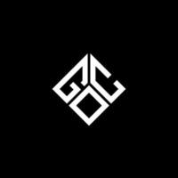 Goc-Brief-Logo-Design auf schwarzem Hintergrund. goc kreative Initialen schreiben Logo-Konzept. Goc-Briefdesign. vektor