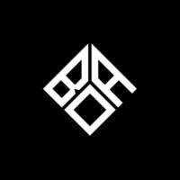 Boa-Brief-Logo-Design auf schwarzem Hintergrund. boa kreative initialen schreiben logokonzept. Boa-Buchstaben-Design. vektor