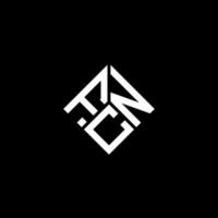 FCN-Brief-Logo-Design auf schwarzem Hintergrund. fcn kreative Initialen schreiben Logo-Konzept. FCN Briefgestaltung. vektor