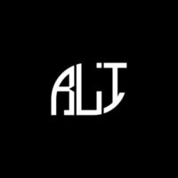 rli-Buchstaben-Logo-Design auf schwarzem Hintergrund. rli kreative Initialen schreiben Logo-Konzept. rli Briefgestaltung. vektor