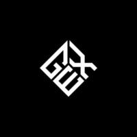 Gex-Brief-Logo-Design auf schwarzem Hintergrund. gex kreative Initialen schreiben Logo-Konzept. Gex-Buchstaben-Design. vektor