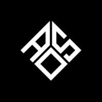 AOS-Brief-Logo-Design auf schwarzem Hintergrund. aos kreatives Initialen-Buchstaben-Logo-Konzept. aos Briefgestaltung. vektor