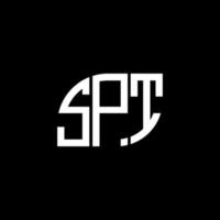 spt-Buchstaben-Logo-Design auf schwarzem Hintergrund. spt kreative Initialen schreiben Logo-Konzept. spt-Briefgestaltung. vektor