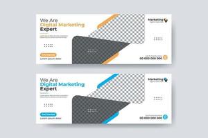 digitales Marketing-Business-Cover Social-Media-Banner-Template-Design vektor