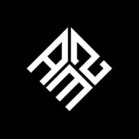 amz-Buchstaben-Logo-Design auf schwarzem Hintergrund. amz kreatives Initialen-Buchstaben-Logo-Konzept. amz Briefgestaltung. vektor