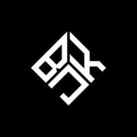 bjk brev logotyp design på svart bakgrund. bjk kreativa initialer bokstavslogotyp koncept. bjk bokstavsdesign. vektor