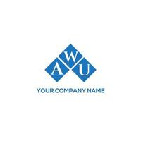 Awu-Brief-Logo-Design auf weißem Hintergrund. awu kreative Initialen schreiben Logo-Konzept. awu Briefgestaltung. vektor