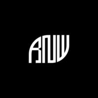 rnw-Buchstaben-Logo-Design auf schwarzem Hintergrund. rnw kreative Initialen schreiben Logo-Konzept. rnw Briefgestaltung. vektor