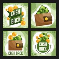 cash back inläggsmall för sociala medier vektor