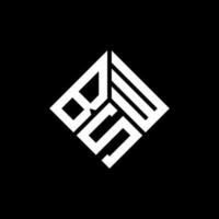 bsw brev logotyp design på svart bakgrund. bsw kreativa initialer bokstavslogotyp koncept. bsw bokstavsdesign. vektor