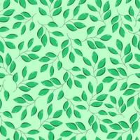Nahtloses Muster aus grünen Blättern eines Laubbaums. vektorillustration von strauchzweigen, natürlicher hintergrund vektor