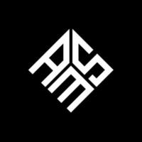 ams brev logotyp design på svart bakgrund. ams kreativa initialer brev logotyp koncept. ams bokstavsdesign. vektor