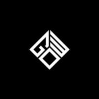Gow-Brief-Logo-Design auf schwarzem Hintergrund. gow kreatives Initialen-Buchstaben-Logo-Konzept. Gow-Briefgestaltung. vektor