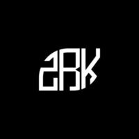 zrk brev logotyp design på svart bakgrund. zrk kreativa initialer bokstavslogotyp koncept. zrk bokstavsdesign. vektor