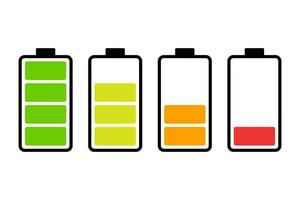 Batteriesymbol isoliert auf weißem Vektor