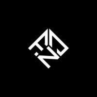 fnj brev logotyp design på svart bakgrund. fnj kreativa initialer bokstavslogotyp koncept. fnj bokstavsdesign. vektor
