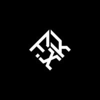fxk-Brief-Logo-Design auf schwarzem Hintergrund. fxk kreative Initialen schreiben Logo-Konzept. fxk Briefdesign. vektor