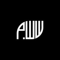 pww-Brief-Logo-Design auf schwarzem Hintergrund.pww-Kreativinitialen-Buchstaben-Logo-Konzept.pww-Vektor-Briefdesign. vektor